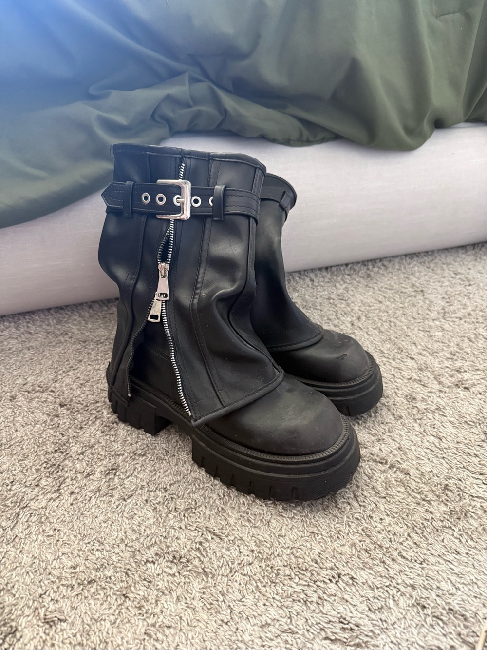 Asyllum Black Chunky Boots - Women